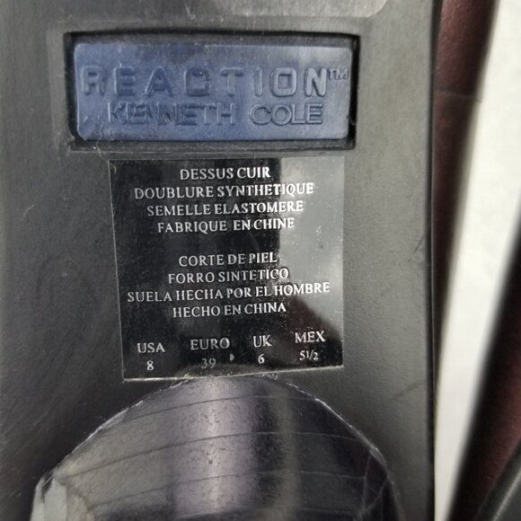 ✅Kenneth Cole Reaction Leather Kitten Heels Womens 8 Flower Accent Red/Black - Picture 4 of 10